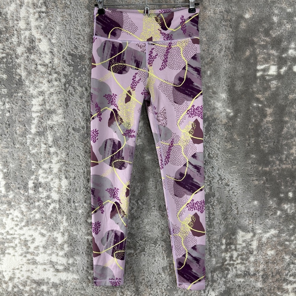 Athleta Girl Size XL/14 Abstract Stretch Leggings Purple Pull On Casual‎